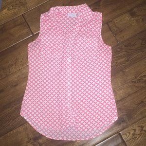 3/$9 New York and Company pink & white top XS
